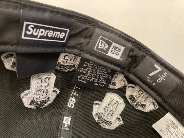 シュプリーム SUPREME ニューエラ NEWERA Jerseys ジャージーズ ボックスロゴ 黒 59FIFTY 60.6cm 7 5/8　 帽子 メンズ帽子 キャップ ブラック 101hat-121