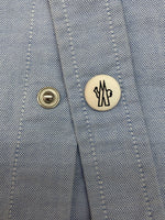 モンクレール MONCLER GAMME BLEU CAMICIA OXFORD BD SHIRT ボタンダウン シャツ 長袖 胸ポケット 青 D13915200420 26525 サイズ 0 長袖シャツ ロゴ ブルー 104MT-1076