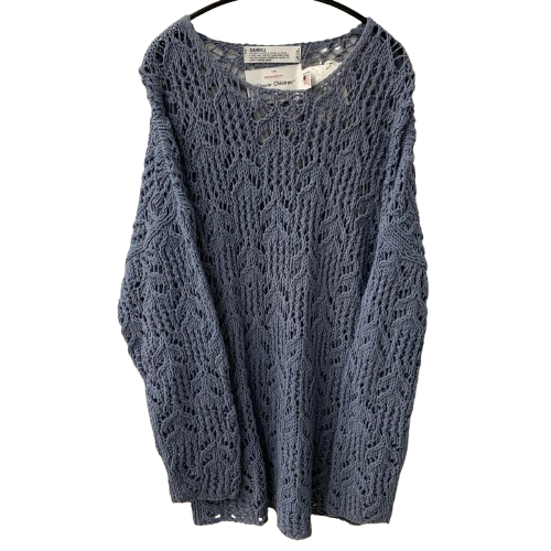 ダイリク DAIRIKU 21SS Flower Pattern Hand Knitting セーター ブルー Fサイズ 201MT-4810