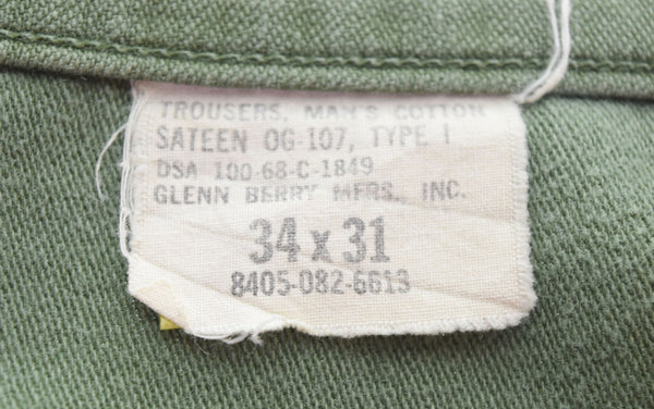 ミリタリー military 60s ベイカーパンツ アメリカ軍 USARMY WALDESジッパー 100-68-C-1849 ボトムスその他 カーキ 34×31 103MB-458