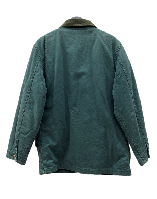 エルエルビーン L.L.Bean 80s HUNTING JACKET ハンティング ジャケット チェックネル ダック ボタン コート アウター USA製 緑 H147 ジャケット 無地 グリーン Sサイズ 104MT-1957