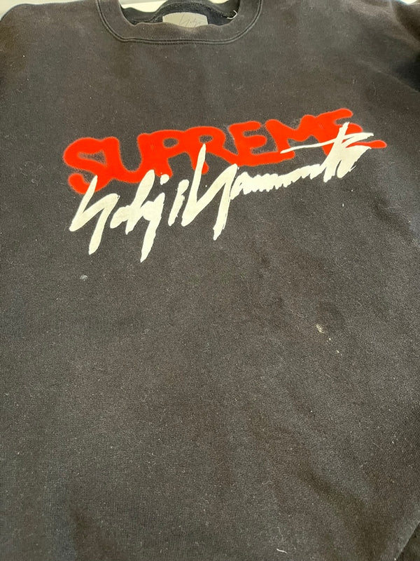 シュプリーム SUPREME ×yohji yamamoto 21AW CREWNECK ビッグロゴスウェット コラボモデル XL スウェット ブラック 101MT-5020