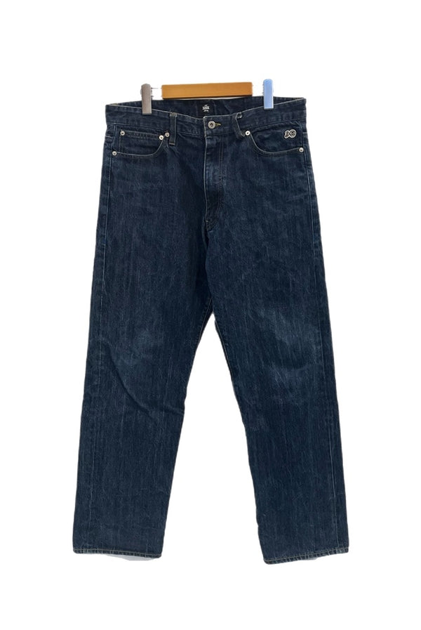 ステューシー STUSSY OLD STUSSY 30th Aniversary 30周年記念 ストレートデニムパンツ 刺繍ロゴ インディゴ 青 デニム ブルー 34 101MB-753