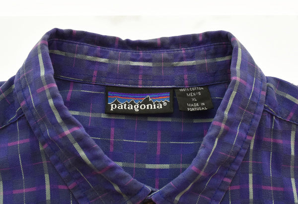 パタゴニア PATAGONIA Patagonia 00's 100% cotton チェック シャツ 長袖シャツ パープル LLサイズ 103MT-2694