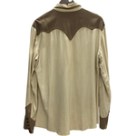 【曜日割引対象外】 ヴィンテージ vintage 40’s Circle A Western Wear Rayon Gabardine Shirt USA製 長袖シャツ ベージュ 201MT-4446 VB