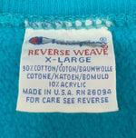 【曜日割引対象外】 チャンピオン Champion 90's USA製 REVERSE WEAVE スナップカーディガン ターコイズ スウェット XLサイズ 201MT-3003 VB