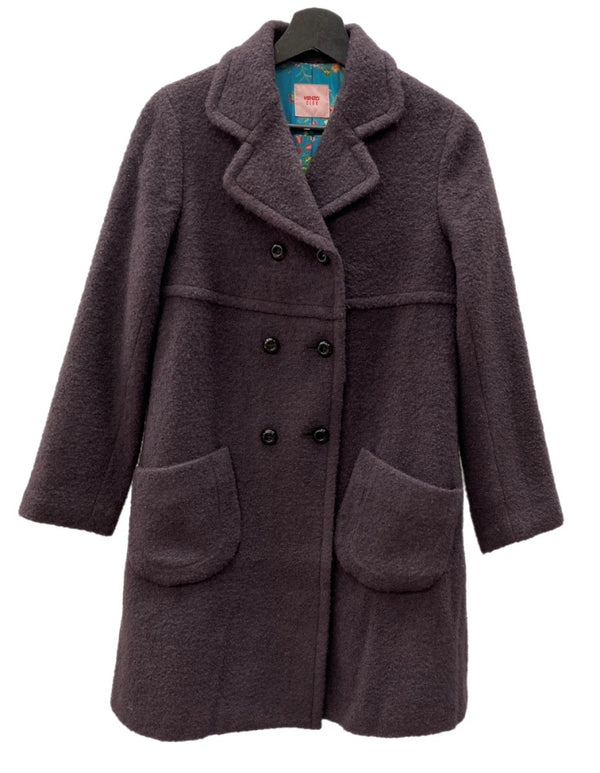 ケンゾー KENZO OLD ヴィンテージ VINTAGE ベネカ期 80s~90s アーカイブ ウールコート チェスター ダブル 日本製 BROWN BORDEAUX  PLUM 赤茶色 1072127 コート 無地 ブラウン SIZE38 104LT-254