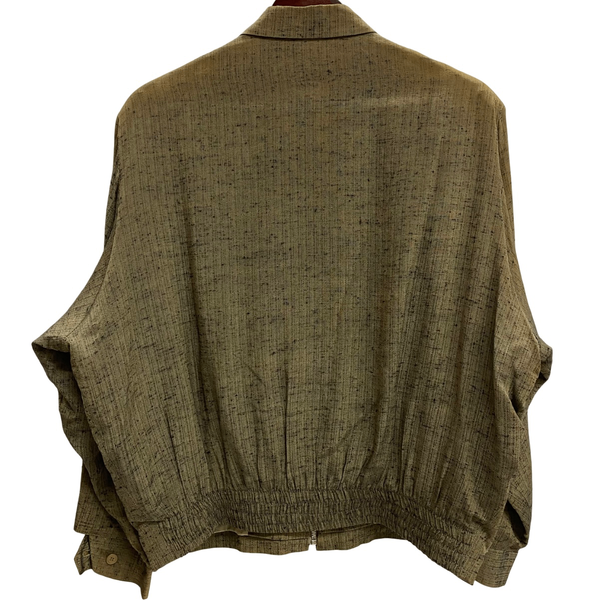 【曜日割引対象外】 クリームソーダ CREAM SODA 80's 90's 金タグ ジップアップ ブルゾン レーヨン かすり ジャケット ベージュ 201MT-4784 VB