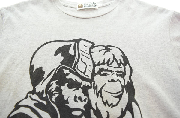 アベイシングエイプ A BATHING APE 猿の惑星 プリントTシャツ  001CS9801024 Tシャツ グレー Lサイズ 103MT-3039