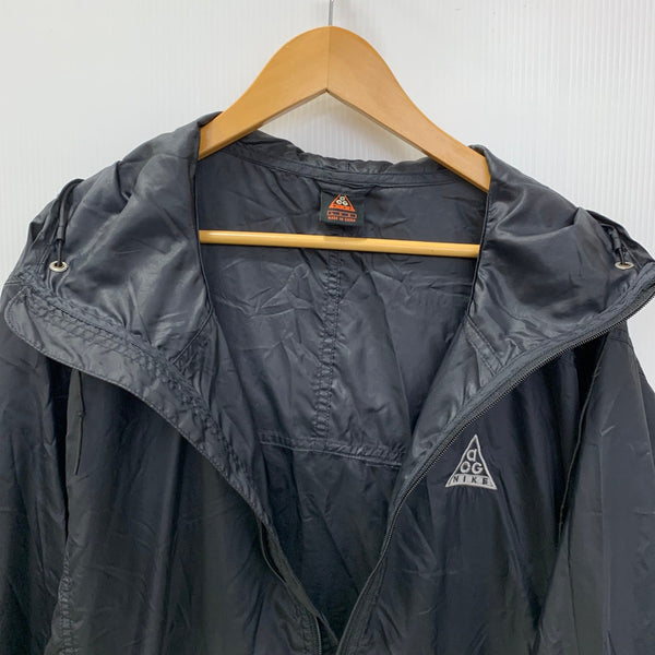 ナイキ NIKE ACG 90's ロゴ 刺繍 ナイロン アノラックパーカー ジャケット ブラック Lサイズ 201MT-4786