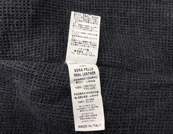 ジョルジオブラット Georgio Brato Sheep Leather Jacket シープ レザー ジャケット ラム 袖リブ ライダース バイカー アウター 黒 5222 サイズ 44 ジャケット 無地 ブラック 104MT-1294