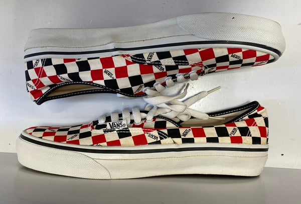 ヴァンズ VANS ヴィンテージ Vintage 移行期 オーセンティック AUTHENTIC  赤 黒 白 メンズ靴 スニーカー ホワイト USA10 101-shoes1801