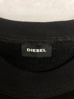 ディーゼル DIESEL K-RUSHIS SWEATER スウェット切替 セーター ニット ハトメ 長袖 黒 セーター 無地 ブラック Mサイズ 104MT-1603