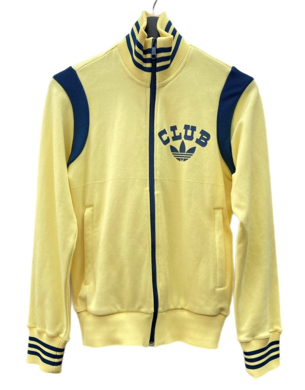 アディダス adidas 万国旗タグ トラックジャケット フルジップ トレフォイルロゴ CLUB Y2K フィリピン製 YELLOW 黄色 NAVY ネイビー 紺 184806 AGC002 ジャージ プリント イエロー 2XS 104LT-216