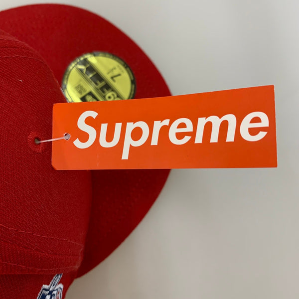 【中古】シュプリーム SUPREME × NEW ERA No Comp Box Logo G2709232021 帽子 メンズ帽子 キャップ レッド 7 1/2サイズ 201goods-826