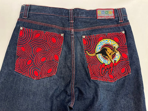 クージー COOGI ポケット刺繍 デニムパンツ ジーンズ ジーパン インディゴ デニム ネイビー W38×L33 101MB-585