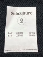 サブカルチャー Subculture DEVIL CREW NECK SWEAT デビル クルーネック スウェット トレーナー ラグラン 黒 サイズ2 スウェット プリント ブラック 104MT-1534