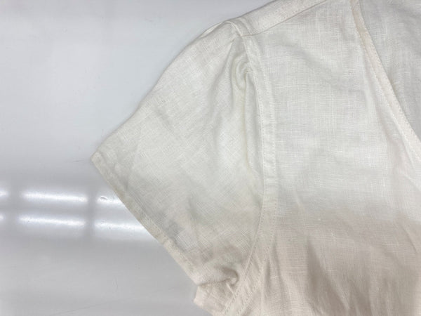 ラルフローレン RalphLauren ポロ POLO 現行タグ リネン ラップ ドレス 麻 LINEN DRESS ラップシルエット カシュクール ロング丈 リボン WHITE 白 211806799002 ワンピース ホワイト SIZE0 104LT-192