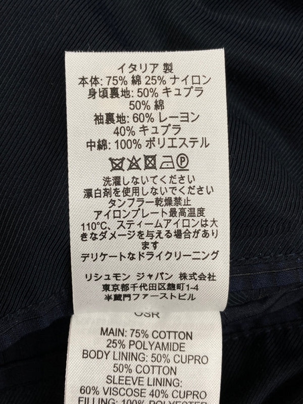 ダンヒル Dunhill NYLON ZIPUP JACKET ナイロン ジップアップ ジャケット ダブルジップ 薄手 アウター 紺 ジャケット チェック ネイビー Sサイズ 104MT-2092
