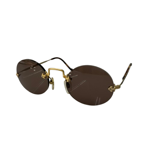 【中古】ジョルジオ アルマーニ GIORGIO ARMANI サングラス 702 744 140 リムレス 眼鏡・サングラス 眼鏡 ブラウン 201goods-627