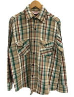 フロストプルーフ FROSTPROOF 70s～ Vintage ヴィンテージ コットン ネルシャツ チェックシャツ  US古着 長袖シャツ ベージュ Mサイズ 101MT-4089