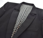 ナンバーナイン NUMBER (N)INE 04SS DREAM期 ドリーム期 裏地小紋柄 フリンジ加工 テーラード ジャケット ジャケット ブラック 103MT-2509