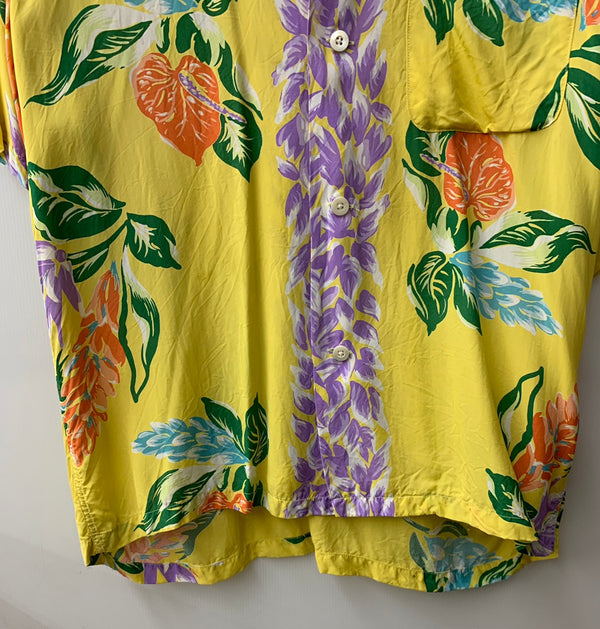 【曜日割引対象外】 サンサーフ SUN SURF  ALOHA LEI TROPICAL FLOWERS  アロハシャツ SS33312 半袖シャツ 総柄 イエロー 201MT-2192