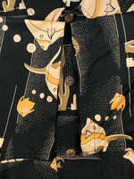 サンサーフ SUN SURF S/S SPECIAL EDITION ALOHA KIHI KIHI アロハ シャツ キヒ キヒ ハワイアン 半袖 開襟 魚 海 黒 SS30210 半袖シャツ 総柄 ブラック Sサイズ 104MT-1710