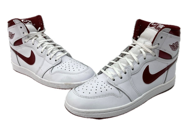 ナイキ NIKE 23年製 AIR JORDAN 1 HIGH 85 METALLIC BURGUNDY エア ジョーダン ハイ メタリック バーガンディ AJ1 シューズ 白 赤 BQ4422-161 メンズ靴 スニーカー ホワイト 27.5cm 104S-999
