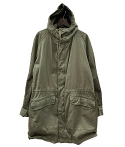 ミリタリー Military Item M64 フランス軍 ユーロ フレンチ モッズコート SAVO elless zipper 緑 コート 無地 カーキ Lサイズ 104MT-1049