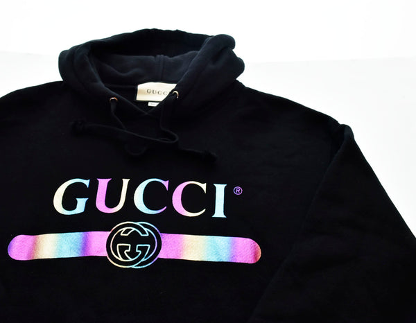 グッチ GUCCI 19SS Aurora Pullover オーロラ プルオーバー レインボー ロゴ LOGO  475374 XJAPA パーカ ブラック Sサイズ 103MT-1731