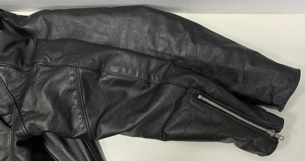 US古着 Steer Brand レザーダブルライダースジャケット ブラック 38サイズ 201MT-4672