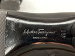 サルヴァトーレフェラガモ Salvatore Ferragamo ショートブーツ ポインテッドトゥ ブロックヒール サイドジップ レザー MADE IN ITALY イタリア製 BLACK 黒 YR 12859 レディース靴 ブーツ その他 ブラック SIZE 4 1/2 104S-918