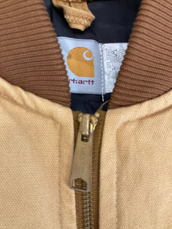 カーハート Carhartt USA製 ダッグベスト DUCK VEST 首リブ LARGE TALL ベスト ベージュ Lサイズ 101MT-3582