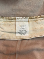 ダブルアールエル RRL 90s TACK CHINO PANTS タック チノ パンツ ジップフライ ワーク トラウザーズ 三ツ星タグ USA製 Ralph Lauren 薄茶 無地 チノパン ベージュ 31×34 104MB-342