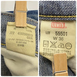 【曜日割引対象外】 リーバイス Levi's Vintage Clothing 55501 赤耳 55年モデル ペンキ デニム ブルー W36サイズ 201MB-1036 VB