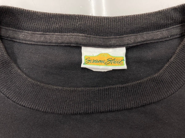 ヴィンテージ vintage 90s 90年代 SESAME STREET FEVER セサミストリート 映画 ムービー パロディ 両面プリント USA製 黒 Tシャツ キャラクター ブラック Mサイズ 104MT-1851