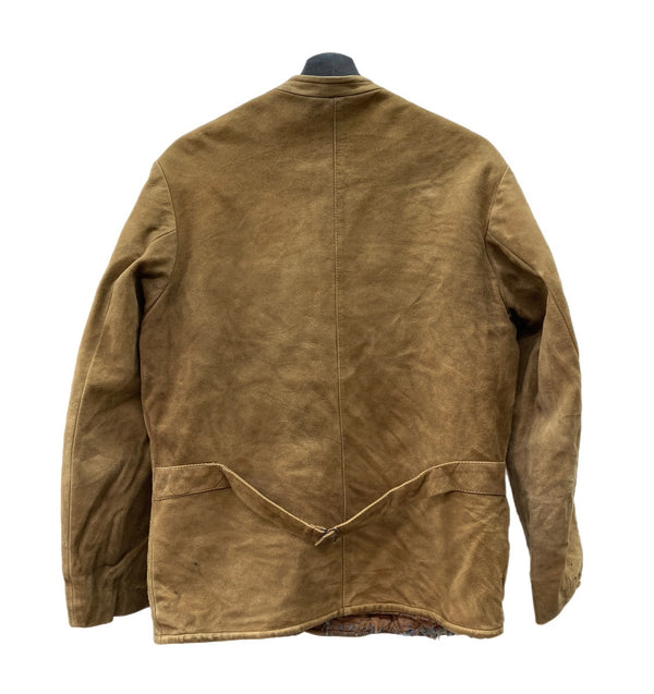ヴィンテージ vintage 50s 50年代 Albackens スウェード レザージャケット ダブル くるみボタン コルビジェ キルティング スウェーデン 茶  ジャケット 無地 ブラウン 104MT-2240