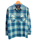 ペンドルトン PENDLETON SURF PENDLETON WOOL ウール チェックシャツ シャドーチェック オンブレ ボードシャツ  ネルシャツ 開襟 オープンカラー ボックス  長袖シャツ ブルー Mサイズ 101MT-5362