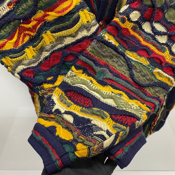 【曜日割引対象外】 クージー COOGI 90's 3Dニットカーディガン カーディガン マルチカラー Lサイズ 201MT-4034