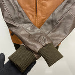 【曜日割引対象外】 ショット SCHOTT レザージャケット ラムレザー スター 袖切替 3181030 ジャケット ブラウン XSサイズ 201MT-4557 VB