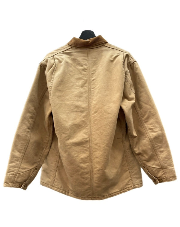 カーハート Carhartt MICHIGAN CHORE COAT ミシガン チョア コート ダック カバーオール 裏ブランケット ボタン アウター ジャケット 薄茶 サイズ 40 ジャケット ロゴ ベージュ 104MT-1879
