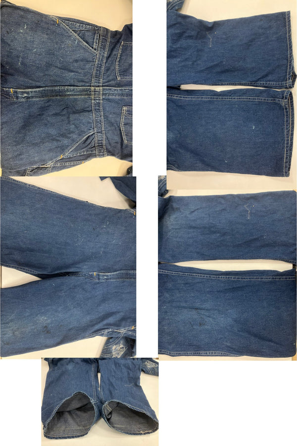 キャントバステム CAN'T BUST EM 60’s 60年代 GOLD LABEL ニワトリ ガチャポケ デニム オールインワン ジャンプスーツ 五角形TALON ZIP タロン VINTAGE ヴィンテージ つなぎ・オーバーオール ブルー Lサイズ 40L 101MB-615