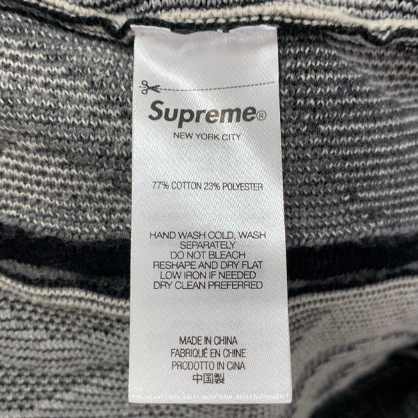 シュプリーム SUPREME ジップアップ 半袖 カットソー パイル地 ネイティブ柄 半袖ポロシャツ 半袖カットソー ブラック Mサイズ 201MT-4298