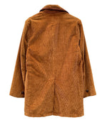 ヴィンテージ vintage 70s 70年代 LAKELAND コーデュロイ レザー パイピング ハーフコート カーコート アウター 茶色 サイズ 38 コート 無地 ブラウン 104MT-1932