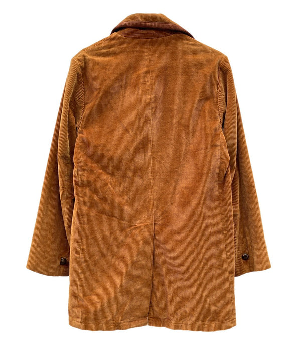 ヴィンテージ vintage 70s 70年代 LAKELAND コーデュロイ レザー パイピング ハーフコート カーコート アウター 茶色 サイズ 38 コート 無地 ブラウン 104MT-1932