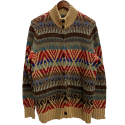 【曜日割引対象外】 ラルフローレン  RALPH LAUREN 00's LRL LAUREN JEANS CO. ネイティブ柄 ニットカーディガン カーディガン ベージュ 201MT-4778 VB