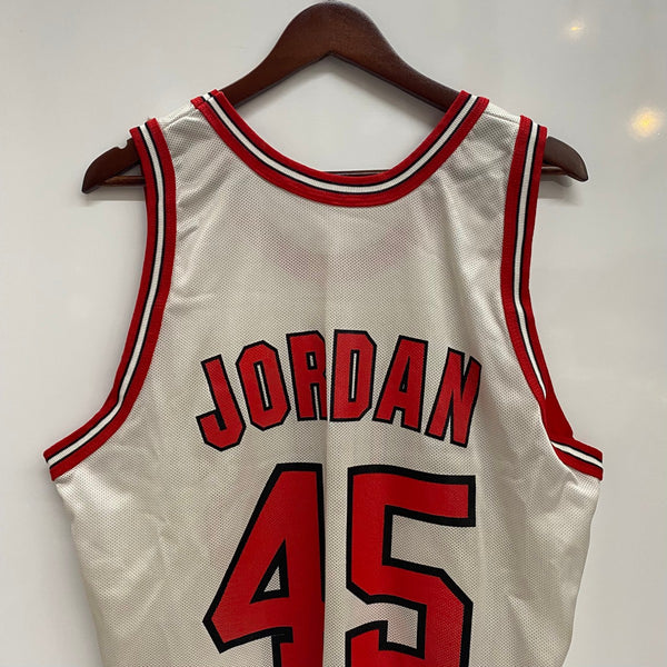 【曜日割引対象外】 チャンピオン Champion 90's NBA ユニフォーム JORDAN BULLS 45 USA製 ノースリーブ ホワイト 44サイズ 201MT-4220 VB