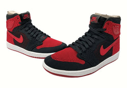 ナイキ NIKE 17年製 AIR JORDAN 1 RETRO HI FLYKNIT BRED エア ジョーダン レトロ ハイ フライニット ブレッド AJ1 赤 黒 919704-001 メンズ靴 スニーカー レッド 27cm 104-shoes470