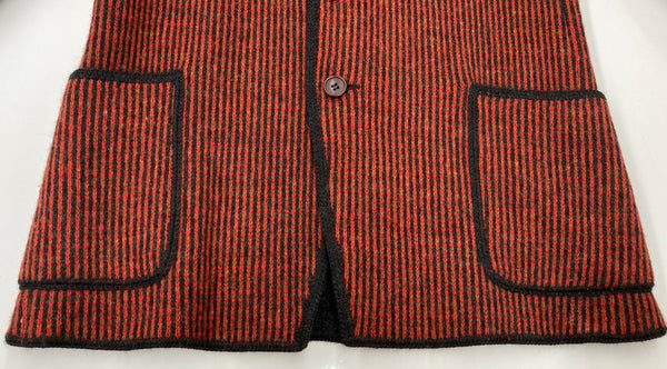 ヴィンテージ vintage 60s~ 60年代 SUN フロントポケット ニット セーター アウター  カーディガン ストライプ レッド 104MT-1906